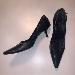 Fendi Pointed Toe Black Kitten Heels 38